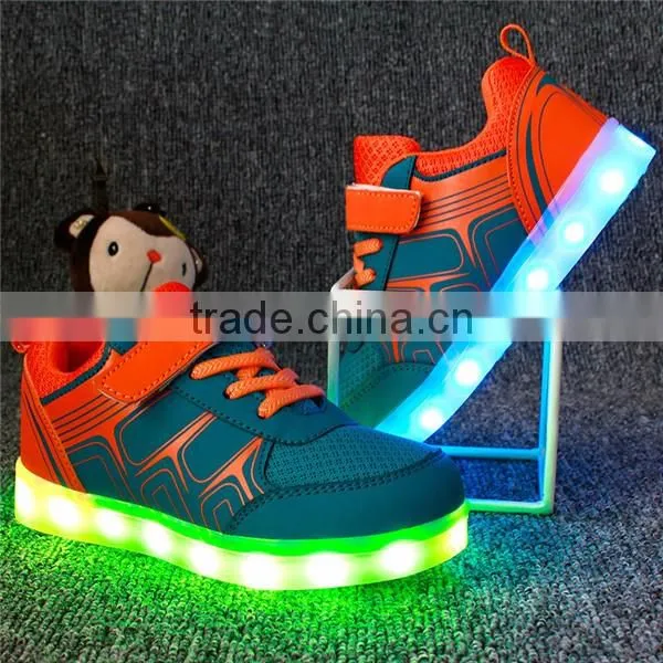 New Fashion 7 Colors Flashing light up Kids shoes with Led