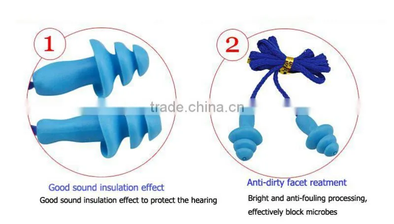 Christmas tree shape silicone earplugs with string