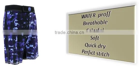 BLUE CAMO HIGH QUALITY FIGHT SHORTS FOR MEN MICROFIBER FABRIC