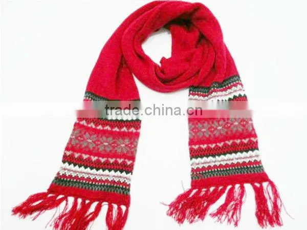 Newest knitted jacquard cotton scarf