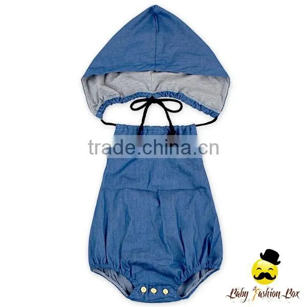 HYB172 Yihong 2017 New Design Designer Punjabi Suits Denim Hooded Toddle Girls Casual Wear Baby Girl Romper
