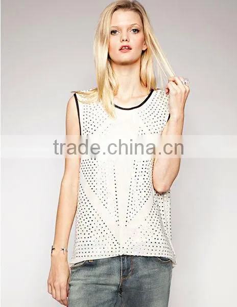 Punk wind starry sky set auger chiffon unlined upper vest