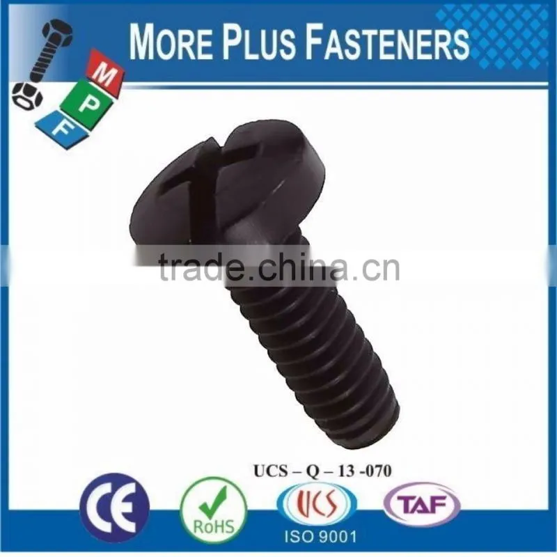 Made in Taiwan Black Nylon Philips Slotted Polycarbonated Slotted Stainless Steel Slotted Drive Binding Head Machine Screw