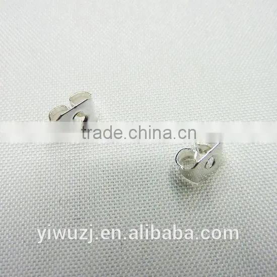 Silver Earplug Ear Nut Earring Findings Butterfly silver plated 3*5mm