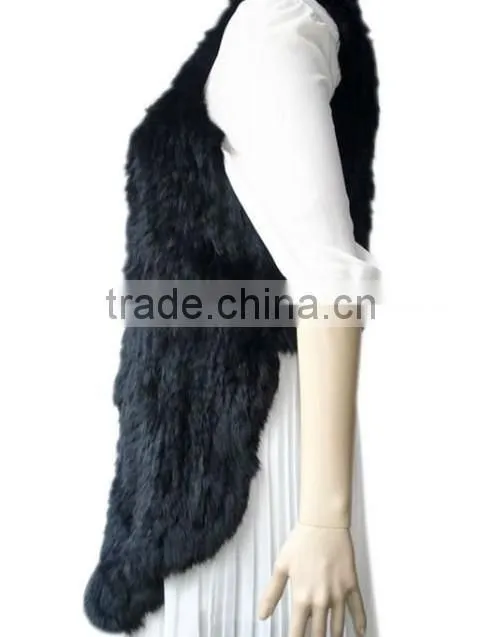 YRFUR YR016 Various Color Available Fur Vest/Cropped Hand Knit Rabbit Fur Vest