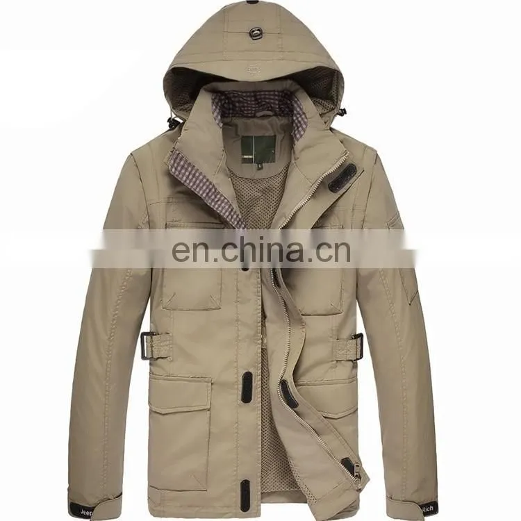Men demountable sleeve windbreak jacket hiking outdoor wear
