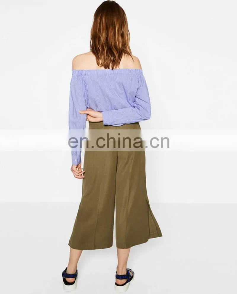side open women chino pants