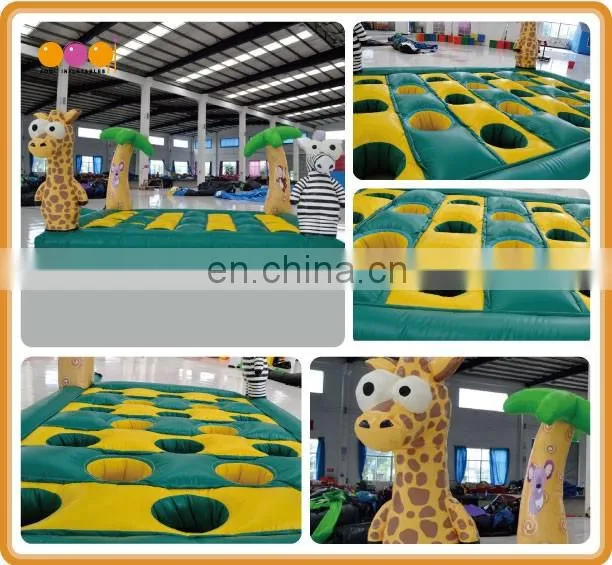 2015 AOQI latest design safari mole attack outdoor inflatable interactive sports game for children for sale