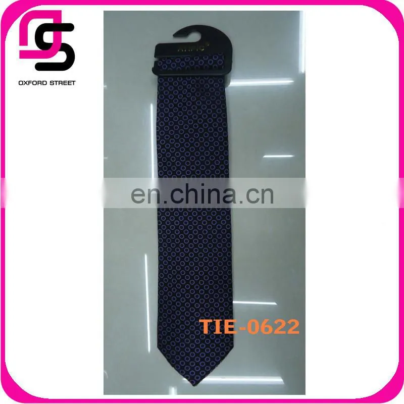 2014 Latest fashion design dot printed blue silk tie for men
