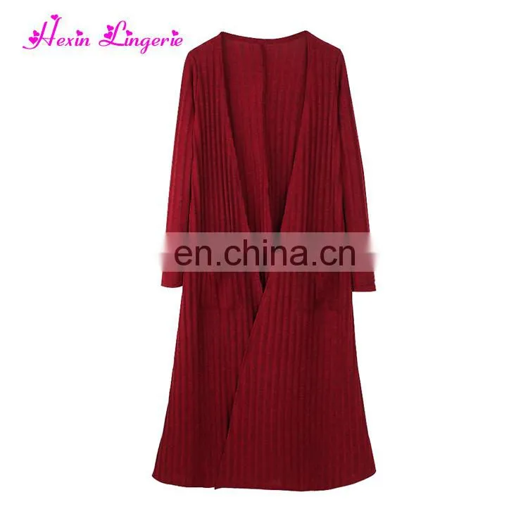 Custom Service Wine Long Sleeve Knitting Fahion Women Blouse Tops