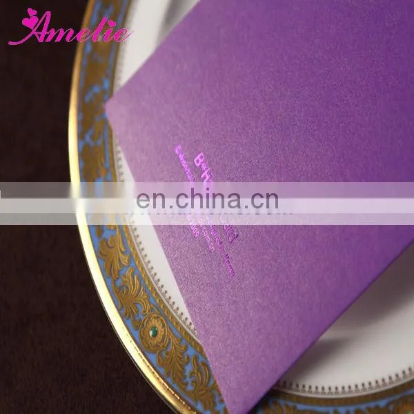 ACW2009 Purple Color Wholesale Paper Wedding Invitations
