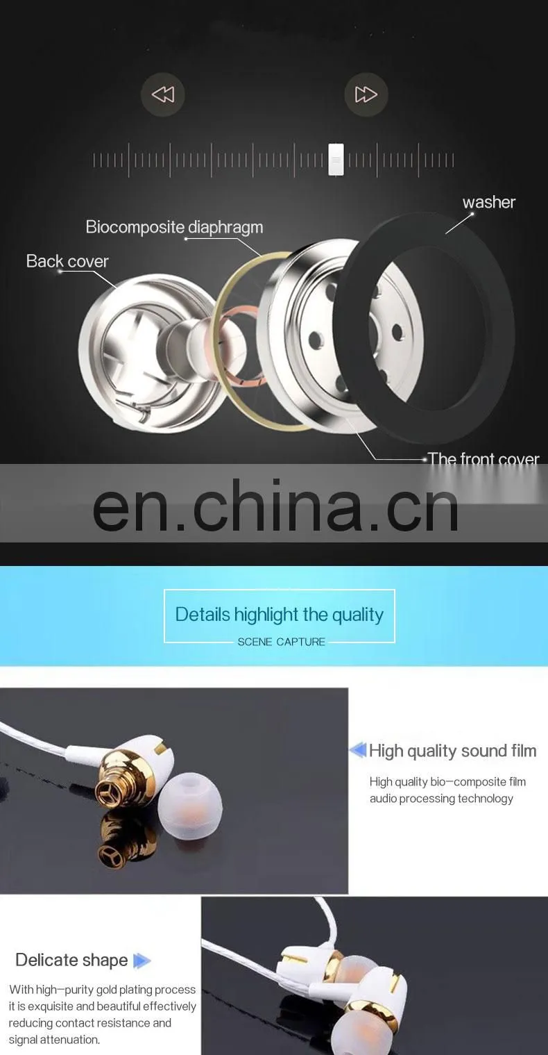 Golden Sky Mic 3.5Mm Jack Earpod Hand Free Earbuds For Iphone Earphone For Apple Headset Earpiece Wired And Wireless Earphone
