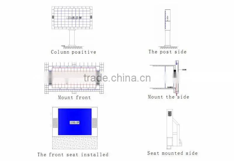 IP65 CE & RoHS proved full color P10 outdoor screen led advertising display/video displays from liyi