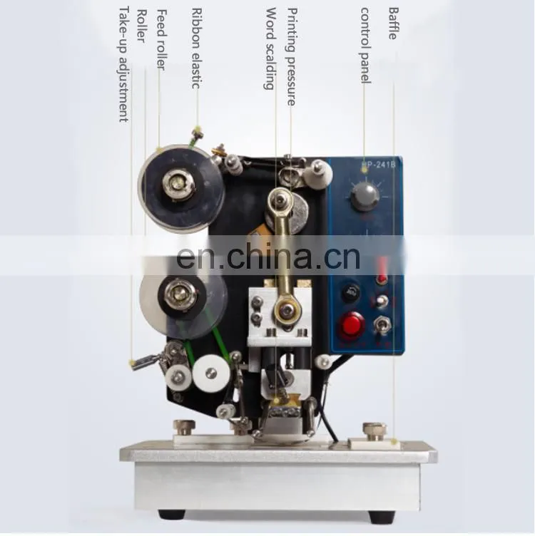 YTK brand HP241B hot sale semi automatic batch number & expiry date inkjet coding machine printer with 3 print lines