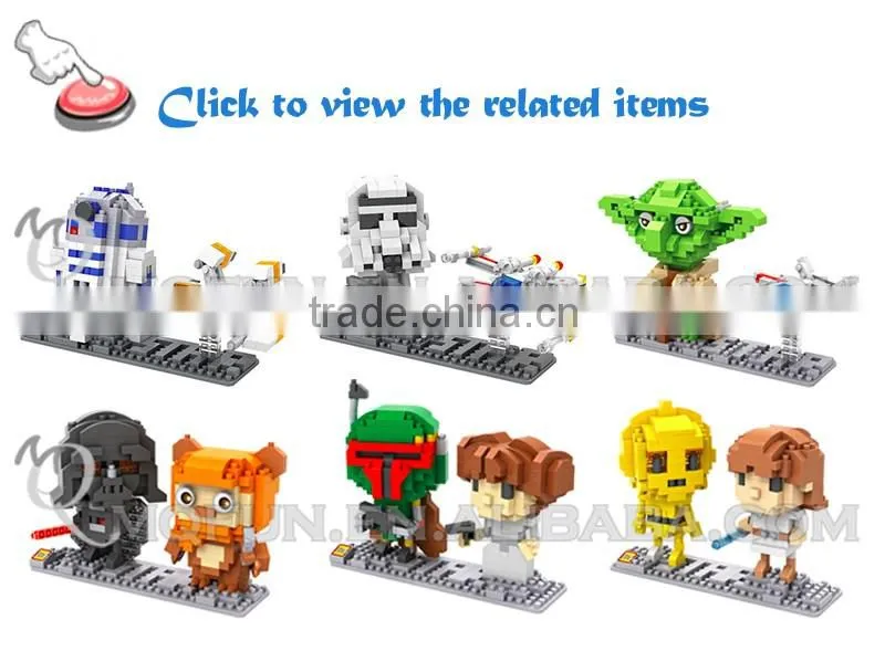 Mini Qute LOZ kawaii Star War R2D2 robot Yoda X-Wing Starfighter Darth Vader plastic building blocks brick model educational toy