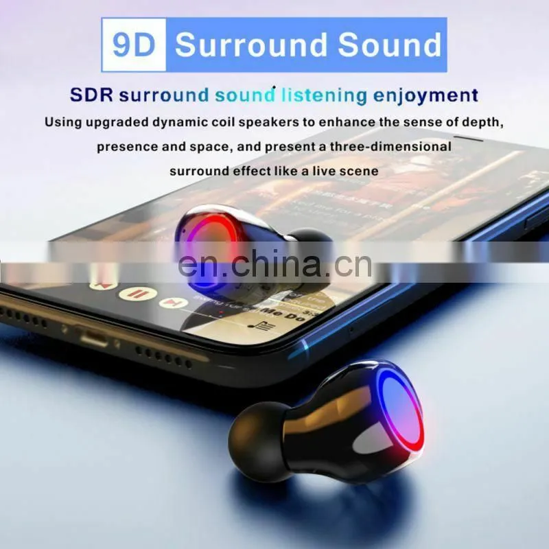 New Trend TWS M12 BT Earphone 5.0 Touch Music Earphones Stereo Bass True Wireless Earbuds With Flashlight Mic