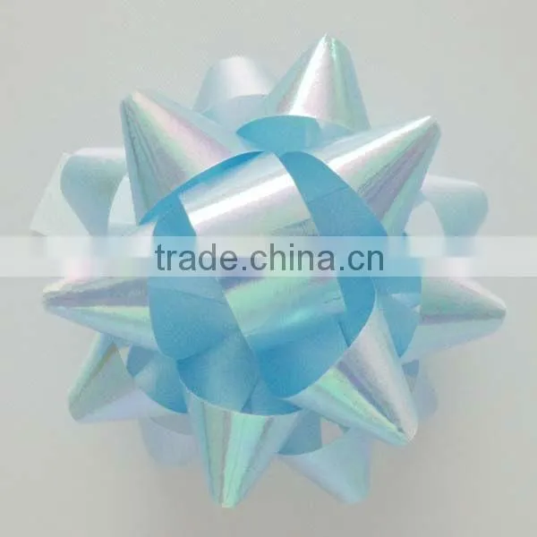 Giant Confetti Bow - Silver Color in 230m dia with 25mm wide ribbon and 30loops, on Full colors Printing Backing Board