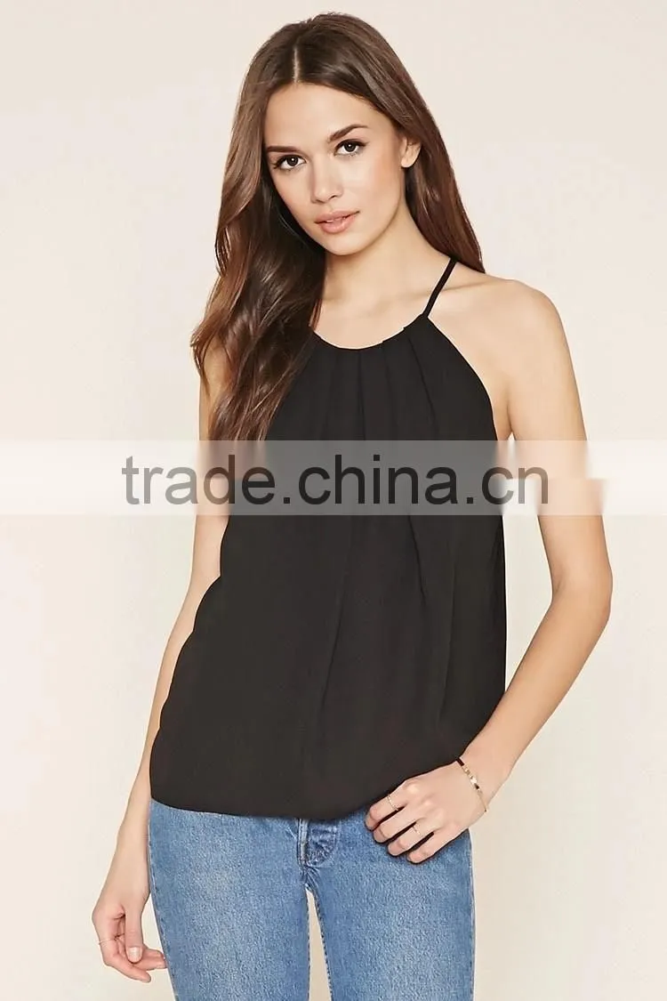 Black sexy saree blouse designs sleeveless lady blouse & tops