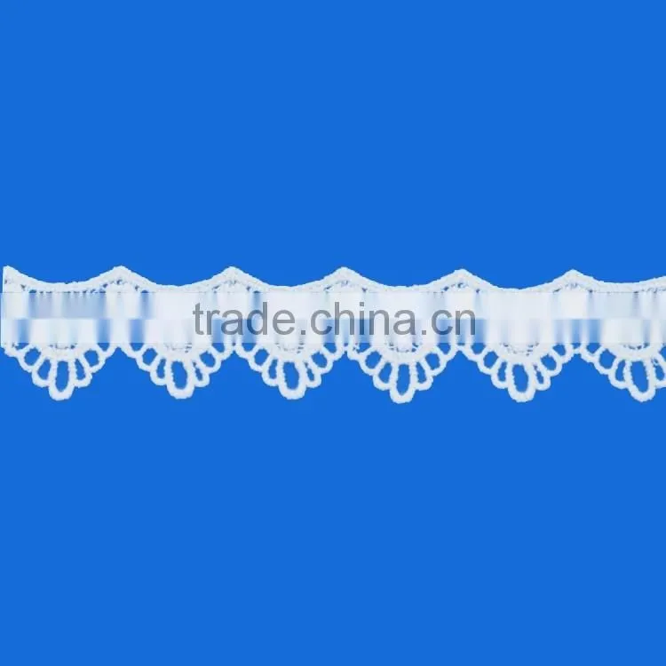 Factory direct supply hot selling eyelash chemical border lace trim neck/collar design for Ladies Suit