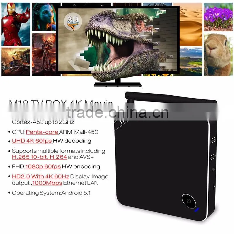 Newest 2016 Amlogic S905 Quad Core 2GB RAM 16GB ROM OTT TV Box Codi Android 5.1