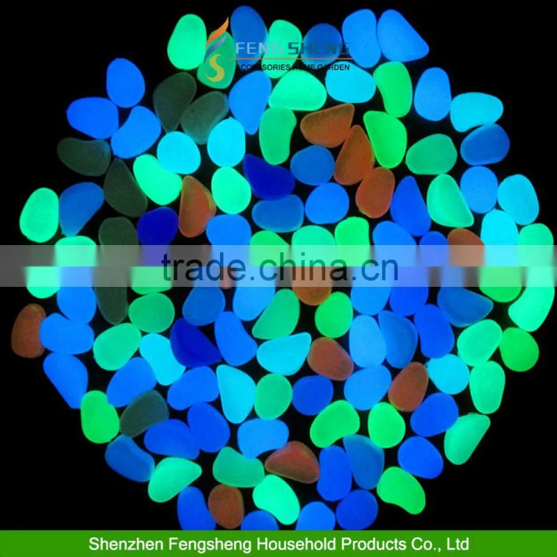 100pcs Glow in the Dark Pebbles Stones Aquarium Fish Tank Decoration Mixed Color