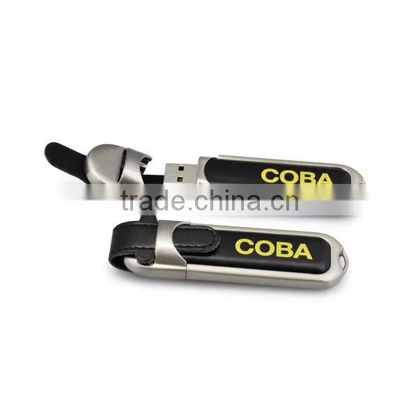 Black leather memorias usb 32 gb