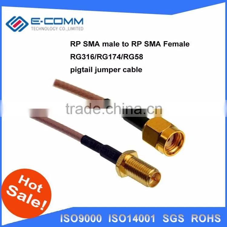 WiFi wireless router Antenna extension cable RF feeder RP SMA male straight to RP SMA female RG316/RG174/RG58 Pigtail