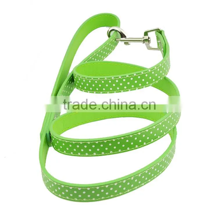 Chirstmas Gift Cute Polka Dot PU Leather Dog Leash