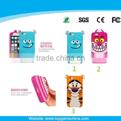 Tiger animal silicone case for 4G/5G/S3/S4/S5/NOTE2/NOTE3/ 6G/6GPLUS etc