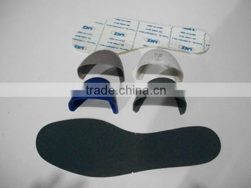 Rubber strip plastic toe cap