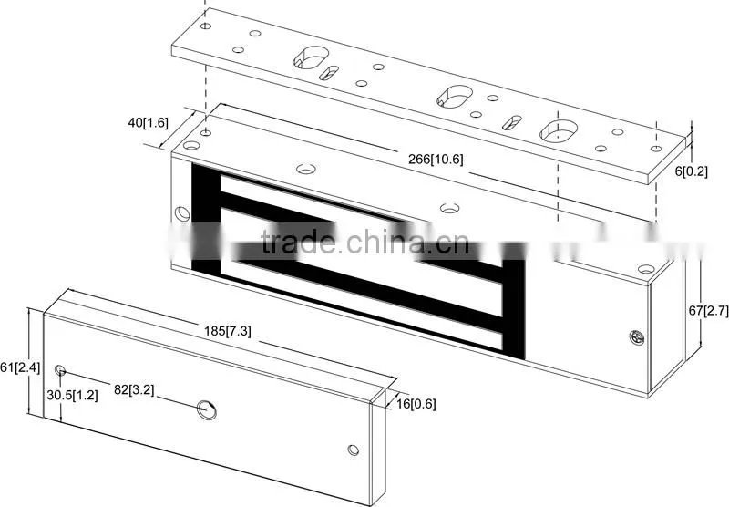 Single door 12V/24V 1100Lbs , 500Kgs single door Electromagnetic lock