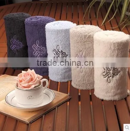 High quality 100% cotton organic satin border bath towel 100% cotton