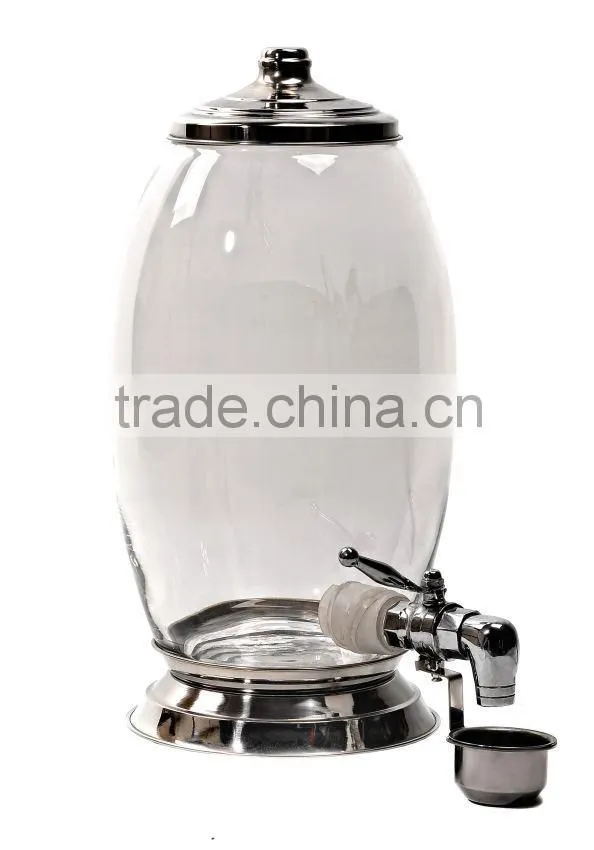 Glass Honey Jar With Faucet, Spigot Jars for Honey, Footed Glass Jar with Lid for Honey and Liquids, Glass Honey Dispensers