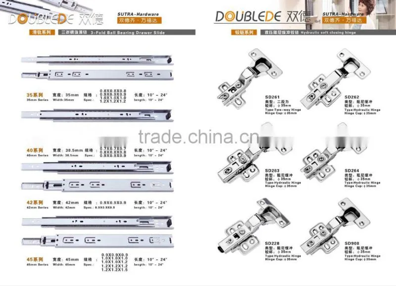 Jieyang Hardware Factory zinc plated 3balls drawer slide