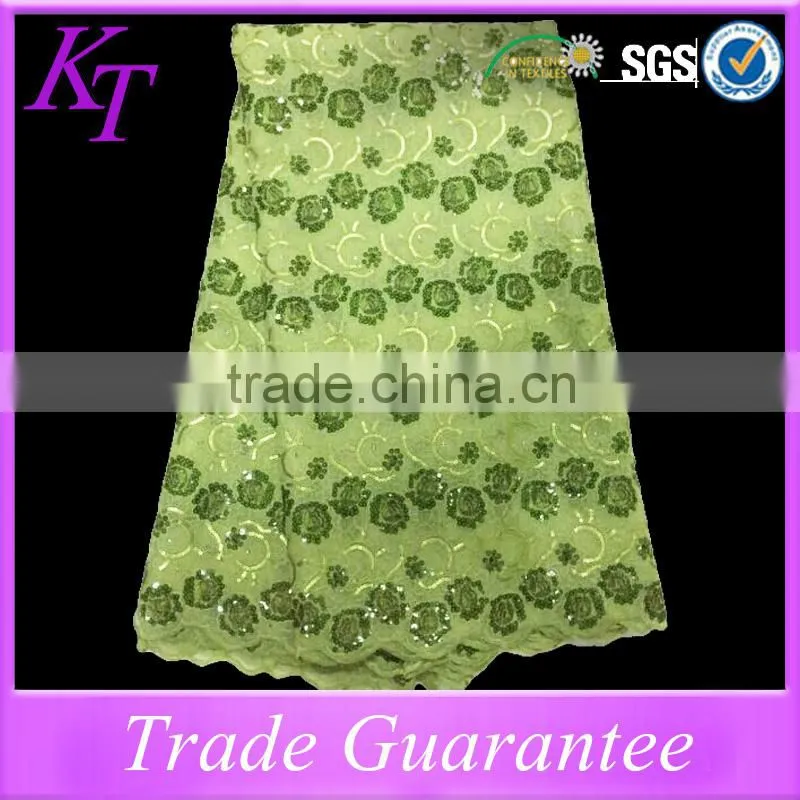 5 yards african lace embroidery sequin pailette fabric for wedding dress