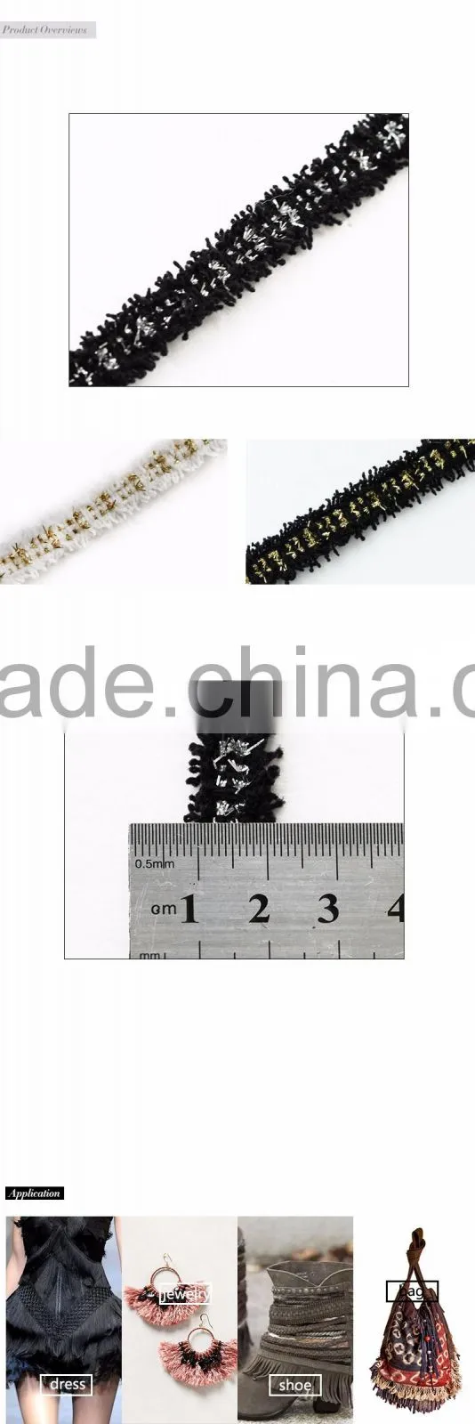 100% cotton ribbon trim with silver thread