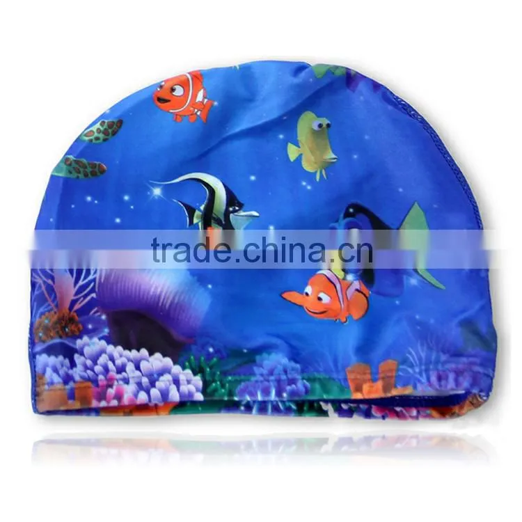 China cheap cute kids swim caps