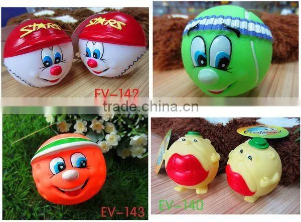 funny toy balls pvc 7.5cm,louder squeaker,pet toy,pet,lovely design and soft material