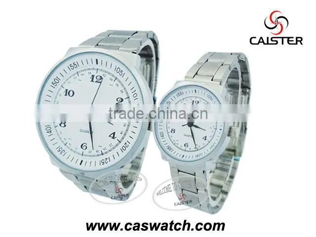 Two rings digital time display dial face unitive color pair watch