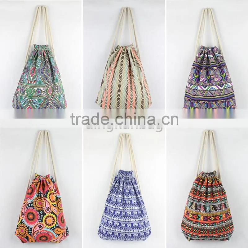2015 factory wholesale pp woven promotional drawstring bag