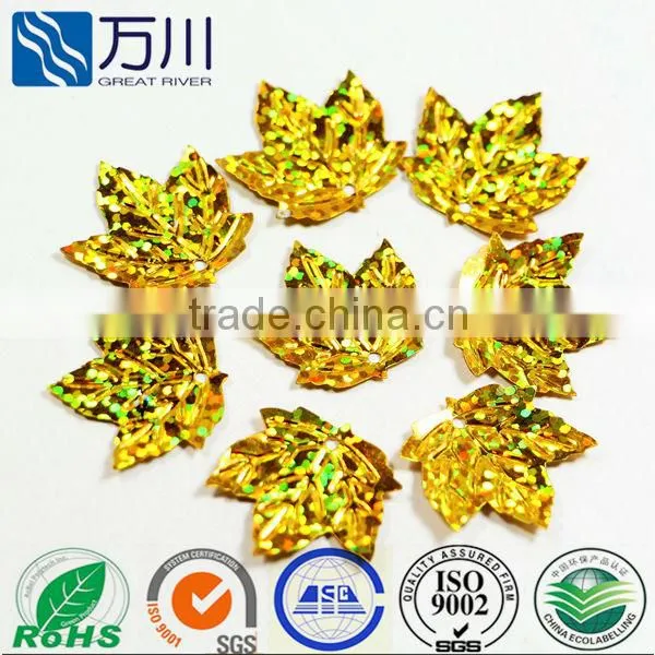 2014 New Design Rose Sector Loose Sequin rolls in Leaf Shape