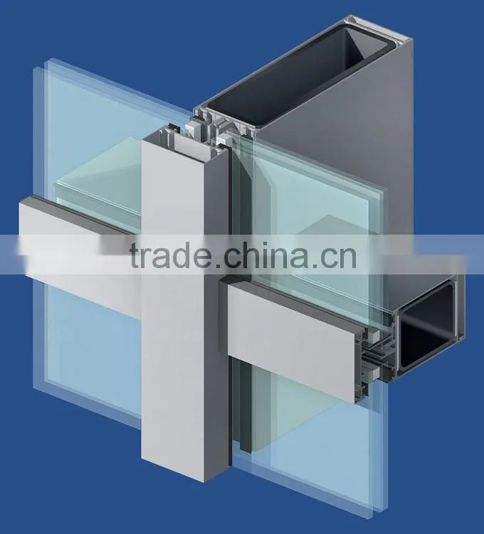 Stick glass curtain wall economic cheap facade including installation and fixing