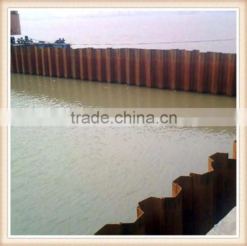 High quality U type hot rolled sheet pile, colded formed steel sheet piles