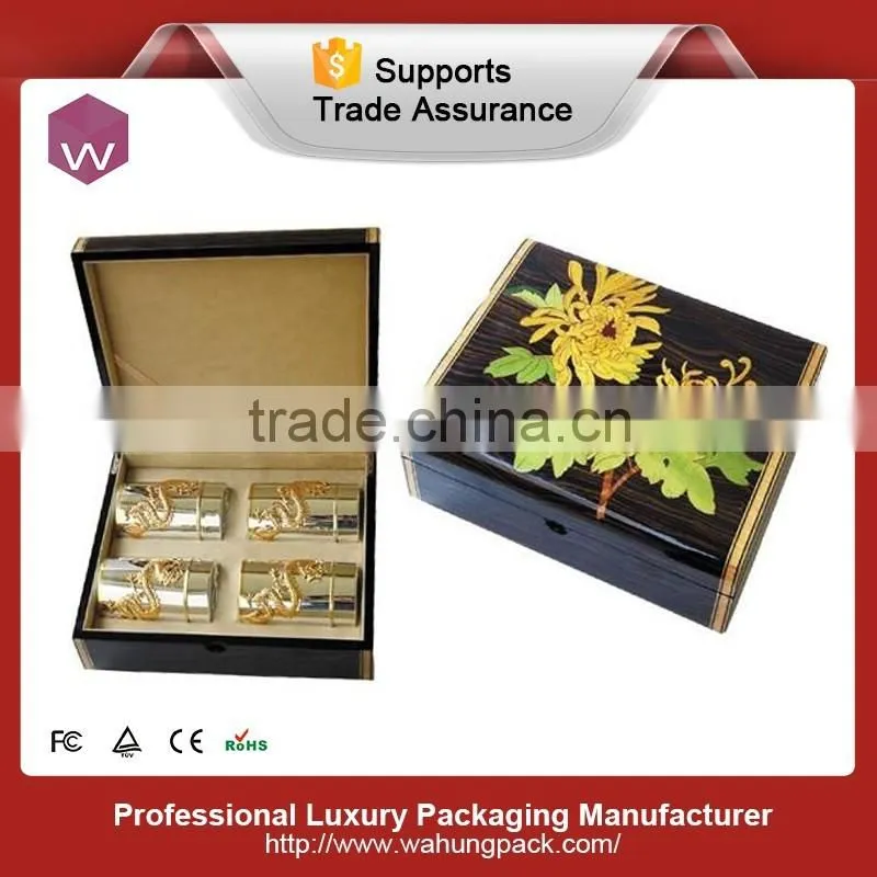 wood tea box with many compartments,tea packaging box