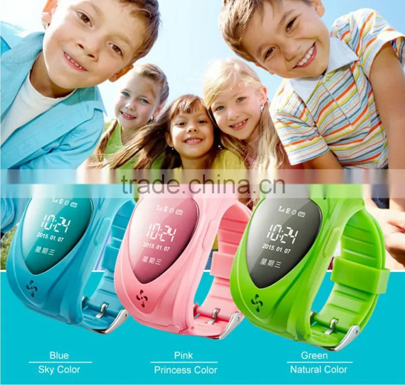 wrist watch wearable gps tracker for kids with SOS panic button, GPS+LBS, android and iOS app and long standby time
