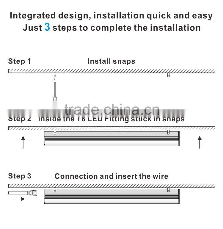 Energy saving 1200mm 18W Green Environment protecting Modern appearance New T5 LED Fitting No dark area when connect together