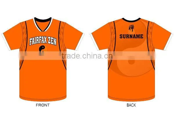 Full sublimated orange color soccer shirt jersey for sale