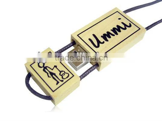 Top Sale Wooden 1tb Flash Drive with Rope from China