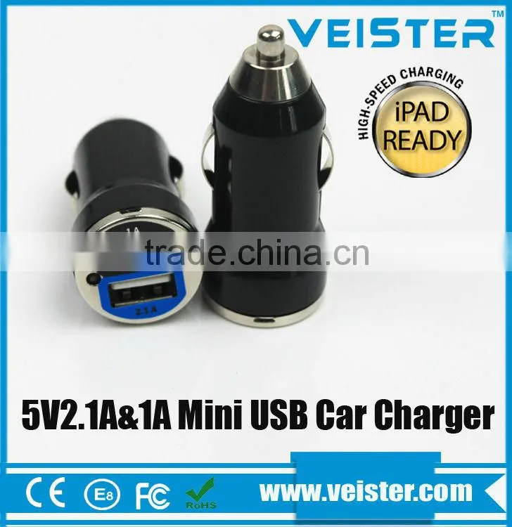 custom dual usb car charger 5v mini usb car charger for most mobile phone