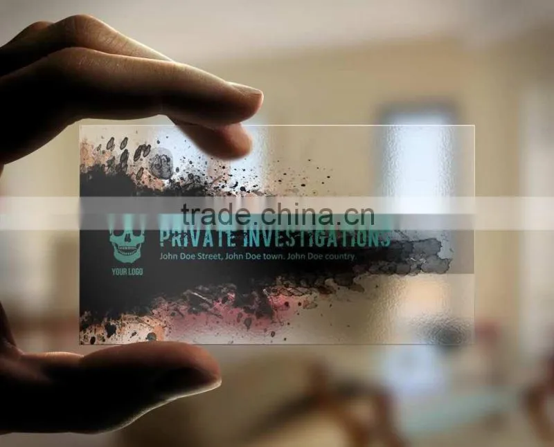 thick transparent white printed business card with QR code(M-PC010)